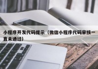 小程序开发代码提示（微信小程序代码审核一直未通过）